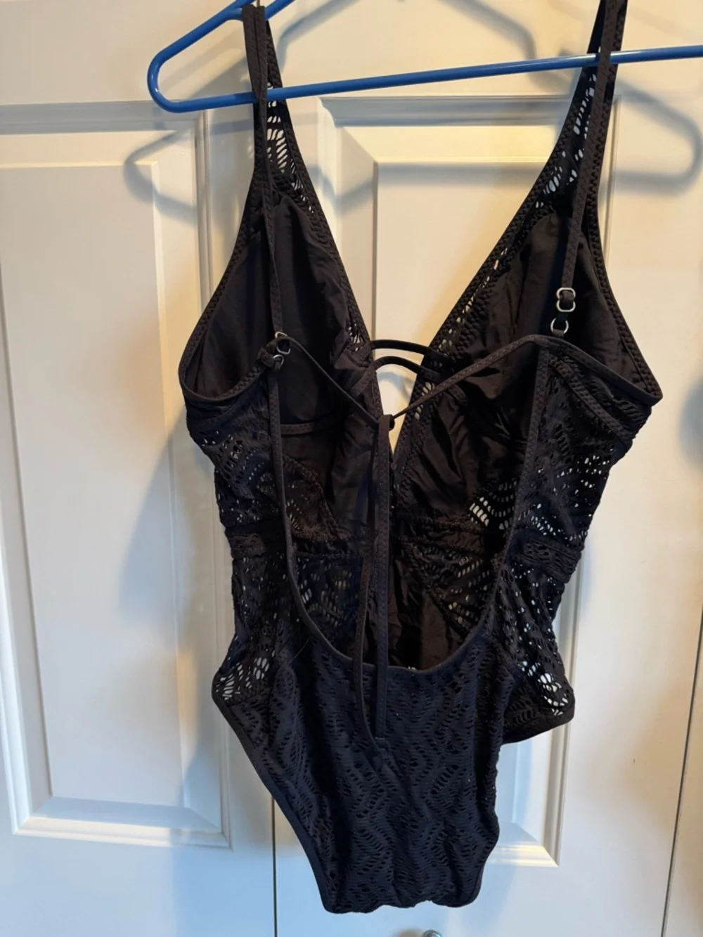 BECCA Black Crochet One-Piece Swimsuit - Picture 4 of 4